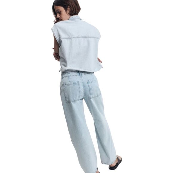 ZARA | Light Blue | MID-RISE Z1975 BALLOON JEANS - Picture 8 of 11